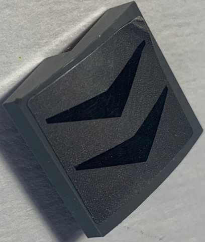 Slope, Curved 2 x 2 x 2/3 with 2 Black Arrows Pattern Model Left Side (Sticker) - Set 70613