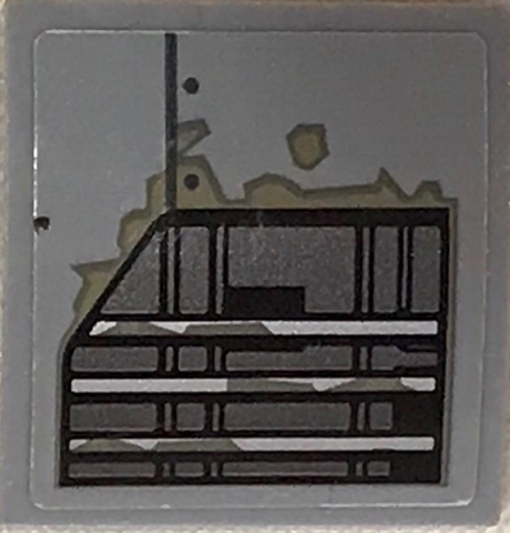 Slope, Curved 2 x 2 x 2/3 with SW Vent and Black Line Pattern (Sticker) - Set 75202