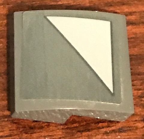 Slope, Curved 2 x 2 x 2/3 with SW Light Bluish Gray Triangle Pattern Model Left Side (Sticker) - Set 75158