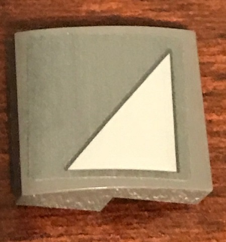 Slope, Curved 2 x 2 x 2/3 with SW Light Bluish Gray Triangle Pattern Model Right Side (Sticker) - Set 75158