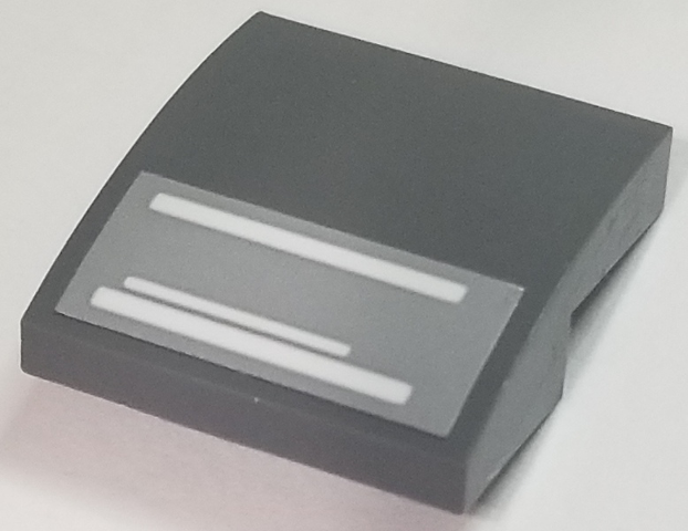 Slope, Curved 2 x 2 x 2/3 with Thick and Thin White Lines on Light Bluish Gray Background Pattern (Sticker) - Set 70615