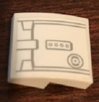 Slope, Curved 2 x 2 x 2/3 with SW 4 Circles Inside Rectangle and Circle Inside a Circle Pattern (Sticker) - Set 75244