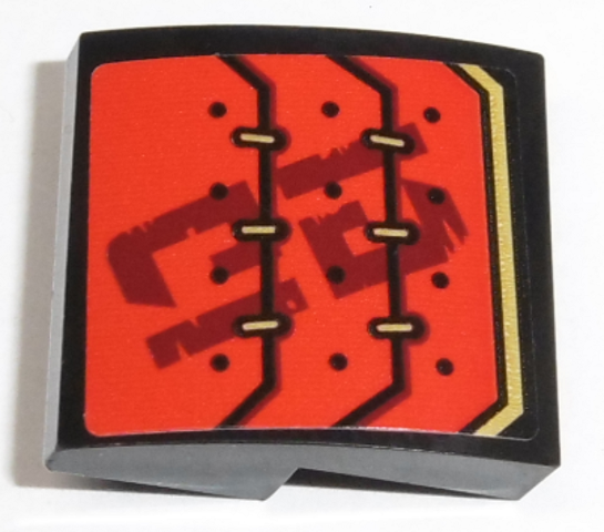 Slope, Curved 2 x 2 x 2/3 with Red Armor with 6 Gold Links Pattern (Sticker) - Set 70665