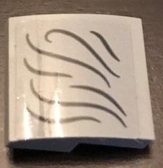 Slope, Curved 2 x 2 x 2/3 with Curved Lines Pattern 3 (Sticker) - Set 71043