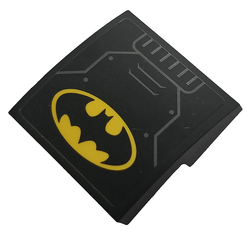 Slope, Curved 2 x 2 x 2/3 with Hull Plates and Yellow Batman Logo Pattern (Sticker) - Set 76118