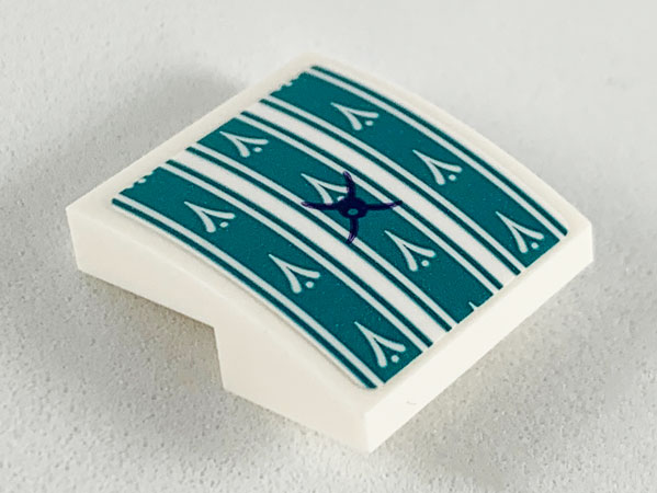 Slope, Curved 2 x 2 x 2/3 with Dark Turquoise Seat Cushion Pattern (Sticker) - Set 41164