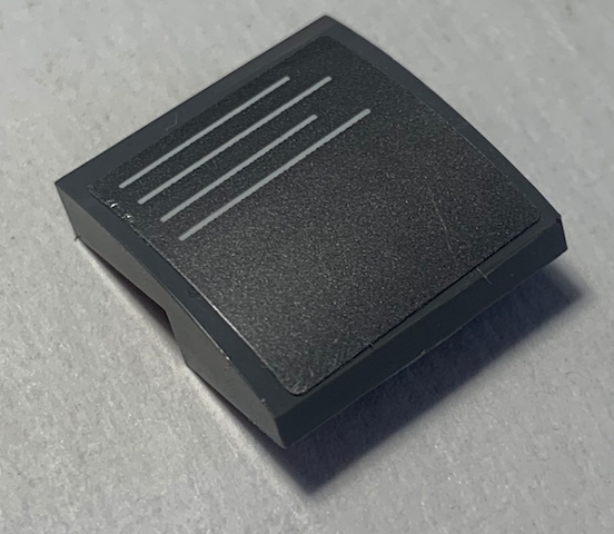 Slope, Curved 2 x 2 x 2/3 with 4 White Uneven Stripes Pattern (Sticker) - Set 70613