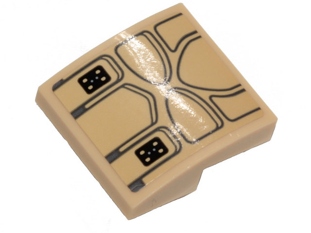 Slope, Curved 2 x 2 x 2/3 with SW Millennium Falcon Seat Cushion Pattern (Sticker) - Set 75257