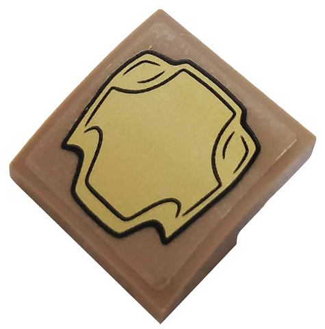 Slope, Curved 2 x 2 x 2/3 with Gold Metal Plate Pattern (Sticker) - Set 76144