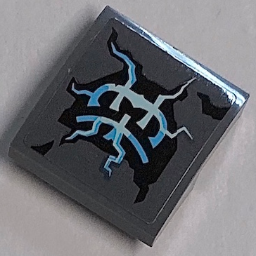 Slope, Curved 2 x 2 x 2/3 with Stone and Energy Pattern (Sticker) - Set 70356