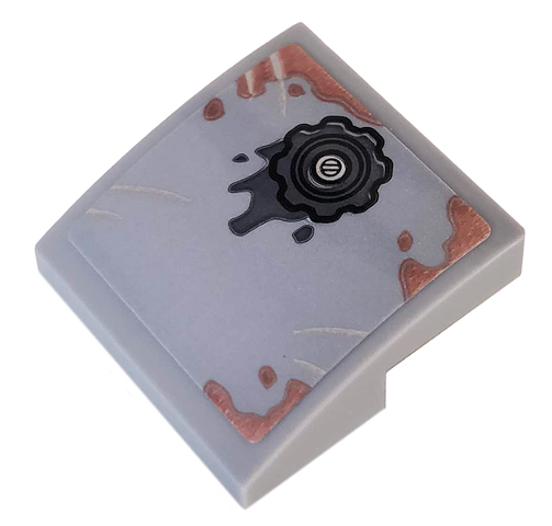 Slope, Curved 2 x 2 x 2/3 with Dark Bluish Gray Tank Cap and Gasoline Pattern (Sticker) - Set 75928