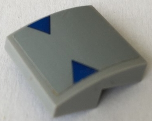 Slope, Curved 2 x 2 x 2/3 with 2 Small Blue Triangles Pattern (Sticker) - Set 75150