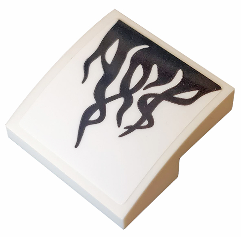 Slope, Curved 2 x 2 x 2/3 with Black Tendrils Pattern (Sticker) - Set 76163