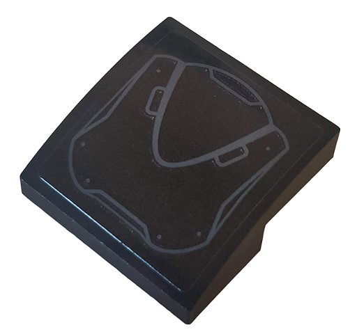 Slope, Curved 2 x 2 x 2/3 with Dark Bluish Gray Rivets and Curved Hull Plates Pattern (Sticker) - Set 76162