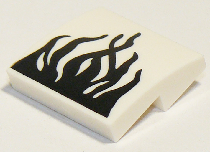 Slope, Curved 2 x 2 x 2/3 with Black Tendrils Pattern