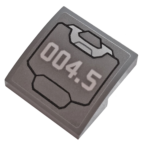 Slope, Curved 2 x 2 x 2/3 with '004.5' and Hull Plate Pattern (Sticker) - Set 76124