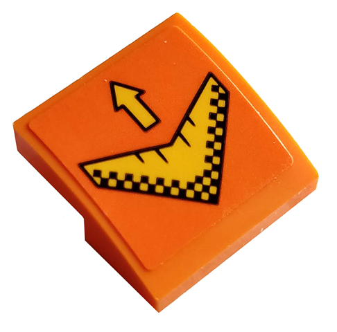 Slope, Curved 2 x 2 x 2/3 with Yellow Vent and Arrow Pattern (Sticker) - Set 76107