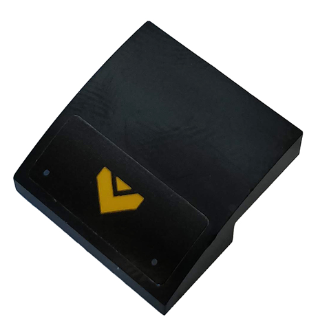 Slope, Curved 2 x 2 x 2/3 with Rivets and Yellow Arrow Pattern (Sticker) - Set 76160