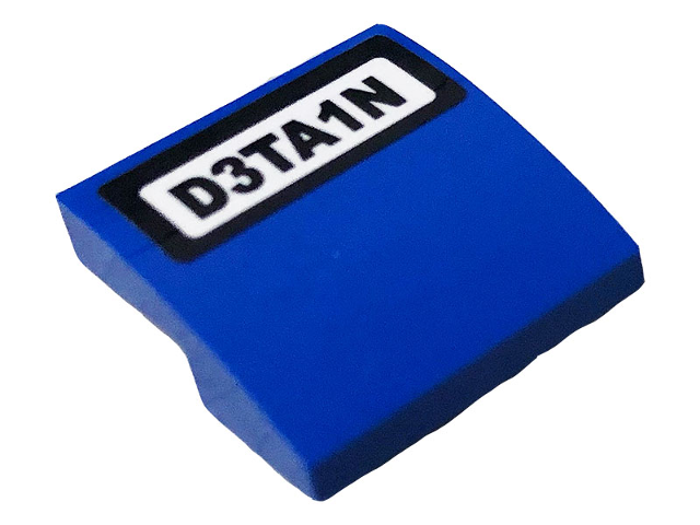 Slope, Curved 2 x 2 x 2/3 with 'D3TA1N' Pattern (Sticker) - Set 60242