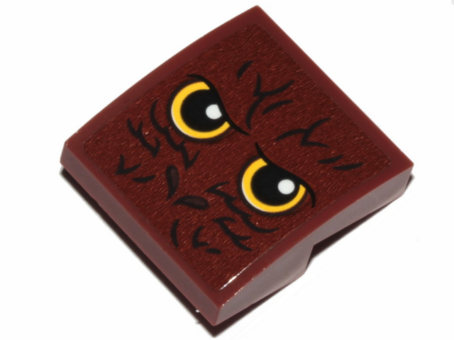 Slope, Curved 2 x 2 x 2/3 with Yellow Eyes and Fur Pattern (Sticker) - Set 30628