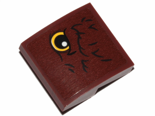 Slope, Curved 2 x 2 x 2/3 with Yellow Eye and Fur Pattern Model Left Side (Sticker) - Set 30628