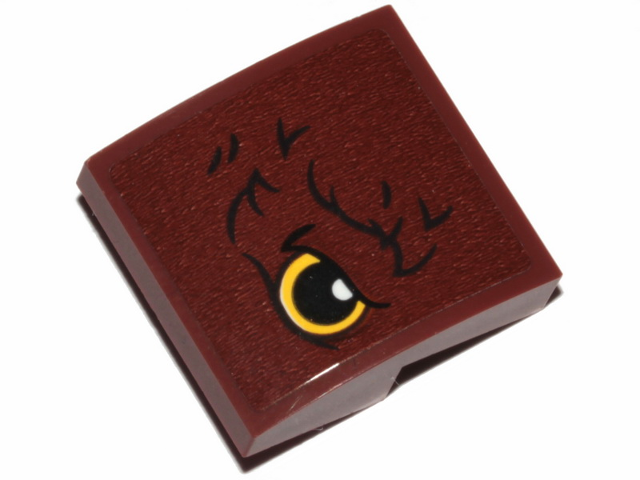 Slope, Curved 2 x 2 x 2/3 with Yellow Eye and Fur Pattern Model Right Side (Sticker) - Set 30628