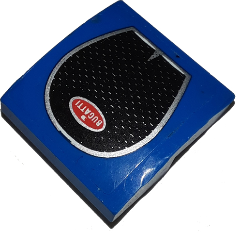 Slope, Curved 2 x 2 x 2/3 with Black Grille, Silver Line and 'BUGATTI' Pattern (Sticker) - Set 75878