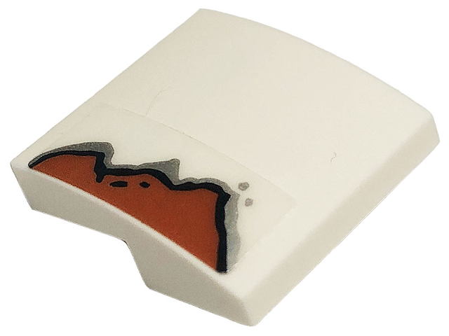 Slope, Curved 2 x 2 x 2/3 with Rust Pattern on Left (Sticker) - Set 10274