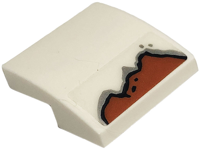 Slope, Curved 2 x 2 x 2/3 with Rust Pattern on Bottom (Sticker) - Set 10274