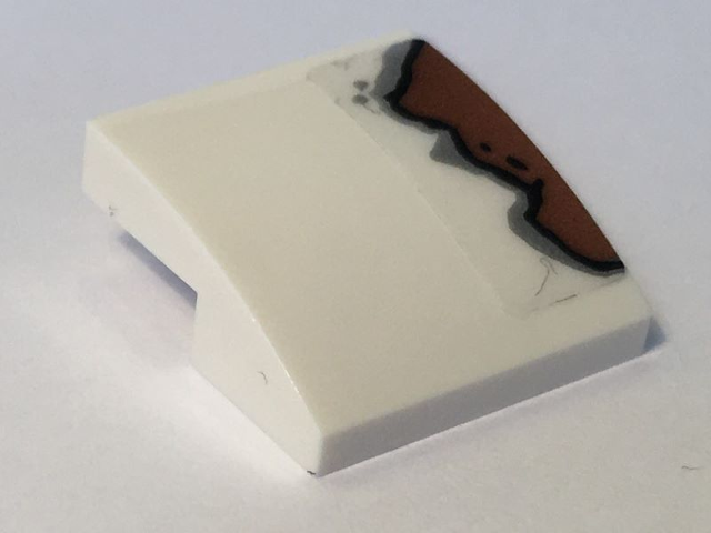 Slope, Curved 2 x 2 x 2/3 with Rust Pattern on Right (Sticker) - Set 10274