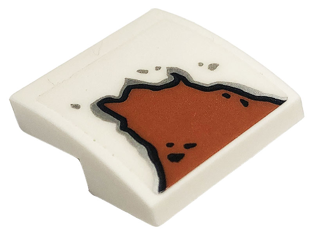 Slope, Curved 2 x 2 x 2/3 with Rust Large Pattern (Sticker) - Set 10274