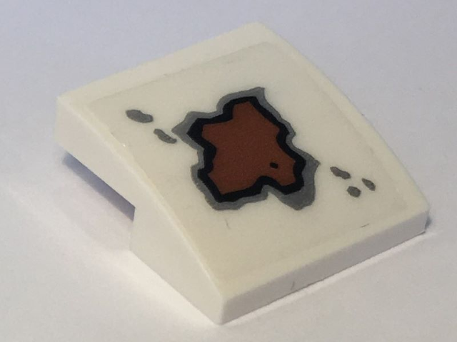 Slope, Curved 2 x 2 x 2/3 with Rust Spot Pattern (Sticker) - Set 10274