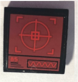 Slope, Curved 2 x 2 x 2/3 with Red Radar on Computer Screen Pattern (Sticker) - Set 79116