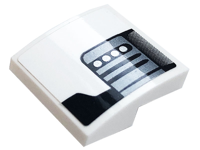 Slope, Curved 2 x 2 x 2/3 with Air Flow, Black Stripes and 4 White Dots Pattern Model Right Side (Sticker) - Set 76896