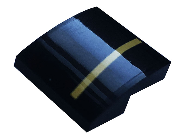 Slope, Curved 2 x 2 x 2/3 with Gold Stripe Pattern Model Left Side (Sticker) - Set 76899