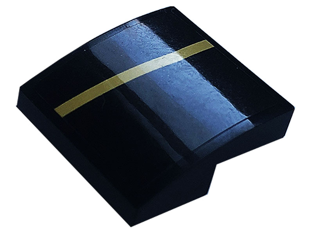 Slope, Curved 2 x 2 x 2/3 with Gold Stripe Pattern Model Right Side (Sticker) - Set 76899