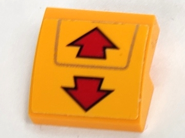 Slope, Curved 2 x 2 x 2/3 with 2 Red Arrows Pattern (Sticker) - Set 60162