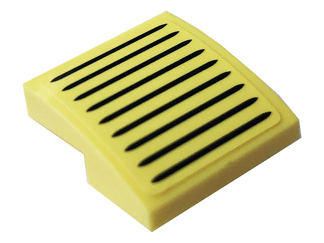Slope, Curved 2 x 2 x 2/3 with Black Grille Pattern (Sticker) - Set 10271