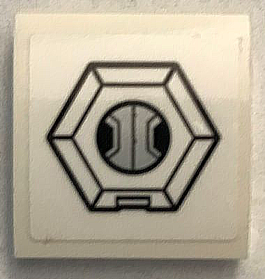 Slope, Curved 2 x 2 x 2/3 with Black Hexagonal Avenjet Engine Cover on White Background Pattern (Sticker) - Set 76049