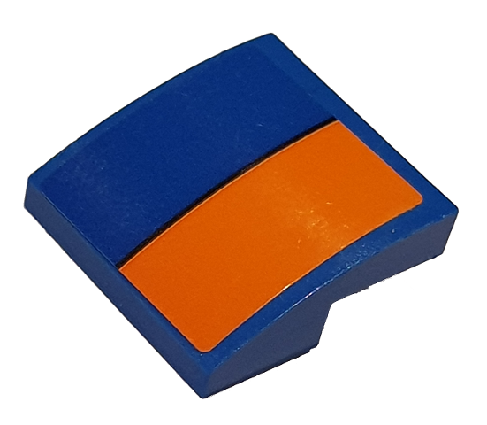 Slope, Curved 2 x 2 x 2/3 with Orange Stripe Pattern Model Right Side (Sticker) - Set 76081