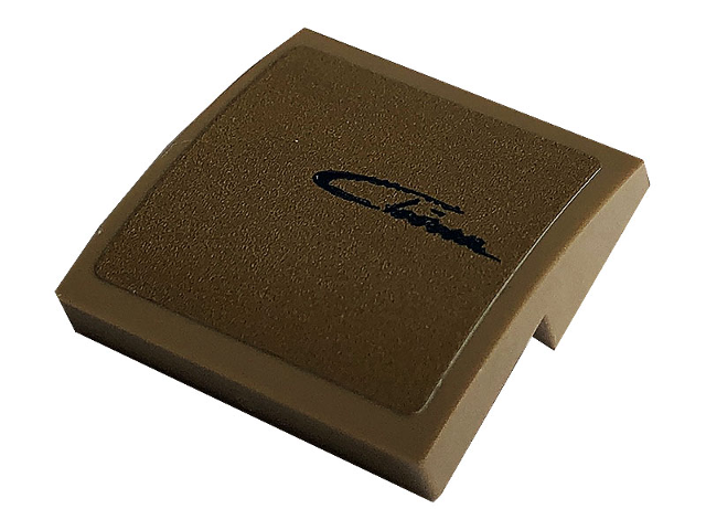 Slope, Curved 2 x 2 x 2/3 with Dark Blue Script 'Chiron' Pattern (Sticker) - Set 42083