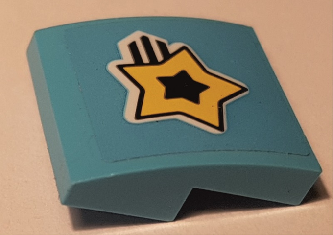 Slope, Curved 2 x 2 x 2/3 with Yellow Shooting Star Pattern (Sticker) - Set 41352