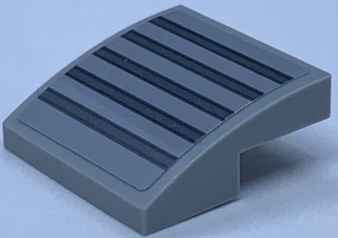 Slope, Curved 2 x 2 x 2/3 with Dark Bluish Gray Lines on Light Bluish Gray Background Pattern (Sticker) - Set 75243