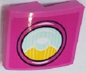 Slope, Curved 2 x 2 x 2/3 with Bright Light Orange and Light Aqua Headlight Pattern Model Right Side (Sticker) - Set 41430