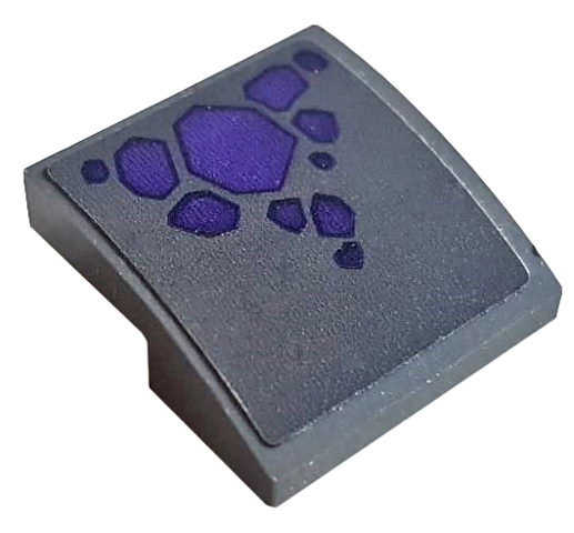 Slope, Curved 2 x 2 x 2/3 with Dark Purple Lava Pattern (Sticker) - Set 70359