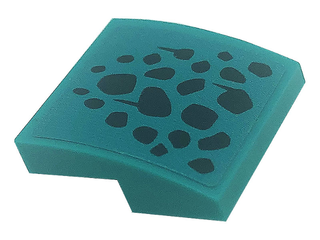 Slope, Curved 2 x 2 x 2/3 with Black Spots, Scales and Lines Pointing Up Pattern (Sticker) - Set 71755