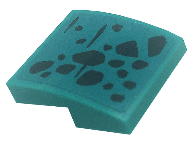 Slope, Curved 2 x 2 x 2/3 with Black Spots and Scales Pattern Model Right Side (Sticker) - Set 71755