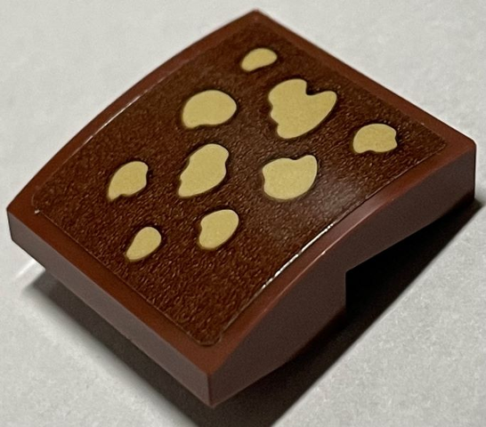 Slope, Curved 2 x 2 x 2/3 with Tan Spots Pattern (Sticker) - Set 40484