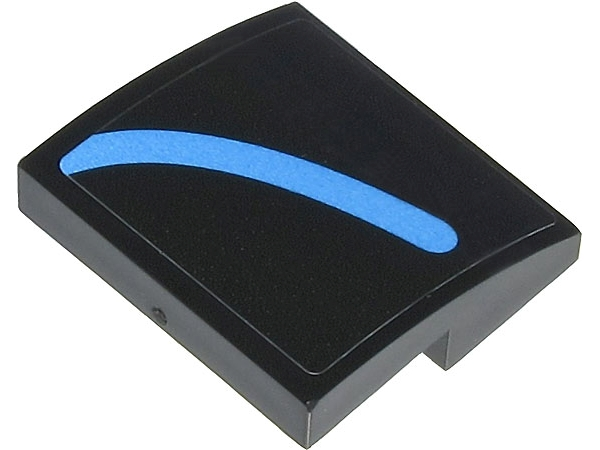 Slope, Curved 2 x 2 x 2/3 with Medium Blue Curved Line Pattern Model Left Side (Sticker) - Set 76238
