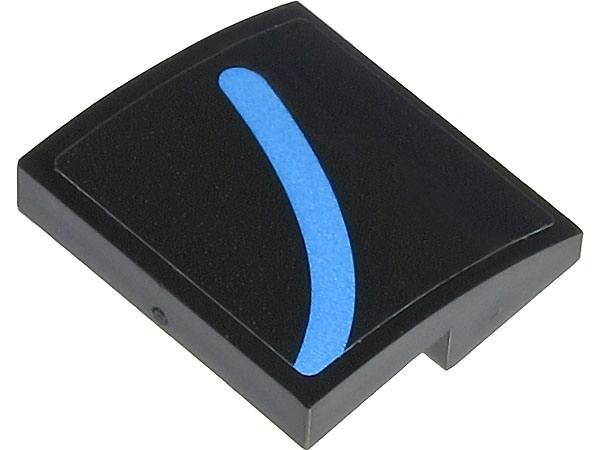 Slope, Curved 2 x 2 x 2/3 with Medium Blue Curved Line Pattern Model Right Side (Sticker) - Set 76238